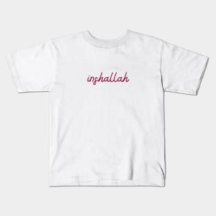 inshallah - maroon red Kids T-Shirt